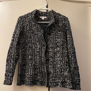 GRAY/BLACK SPECKLED CARDIGAN
